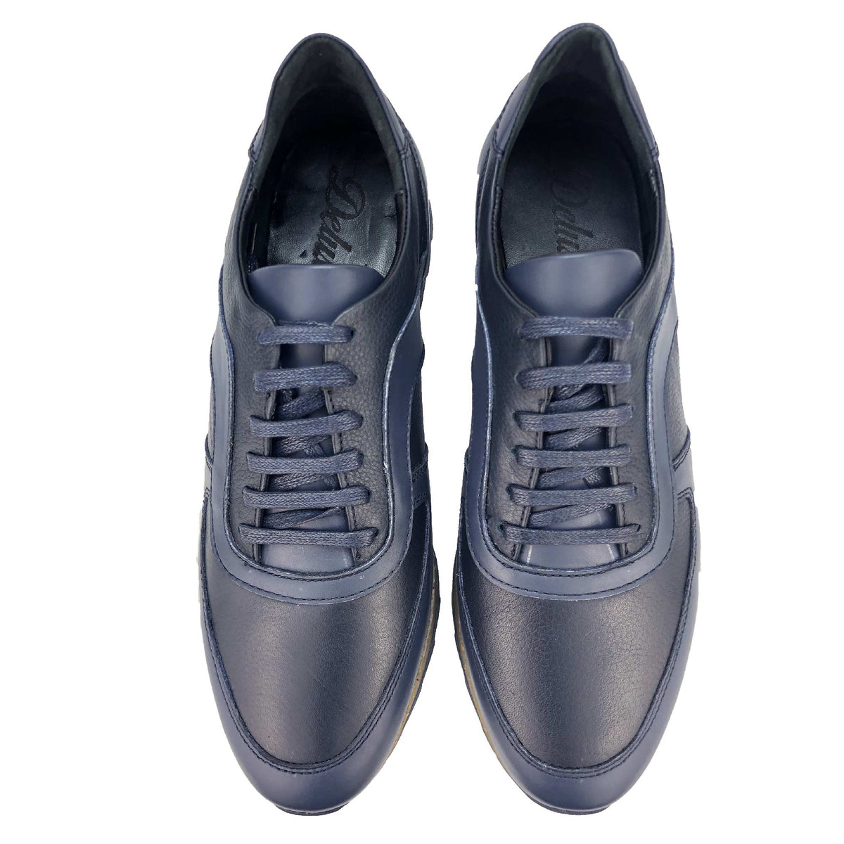 BSK423-015 - Chaussure cuir BLEU - deluxe-maroc
